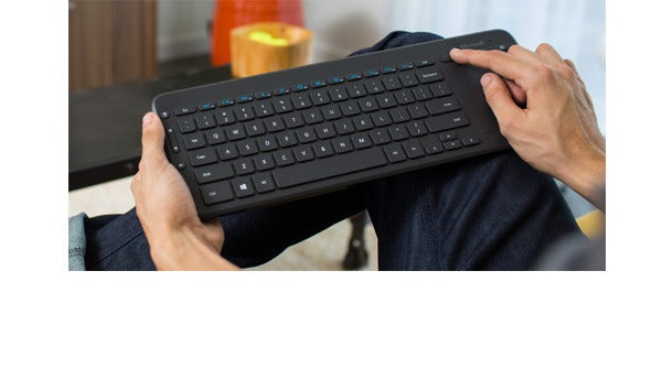 Microsoft All-in-One Media Keyboard with Multi-touch Trackpad - Customisable Media HotKeys - Easy Access Volume Controls - Spill Resistant - Wireless Connectivity - NBZ-00028
