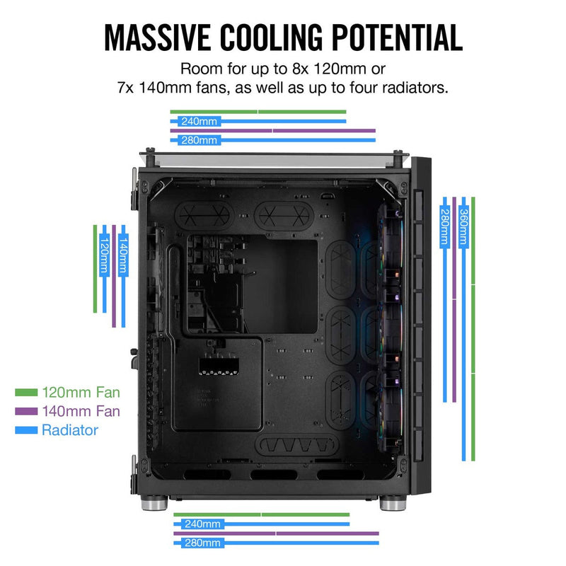 Corsair Crystal 680X RGB mid-Tower Black Case