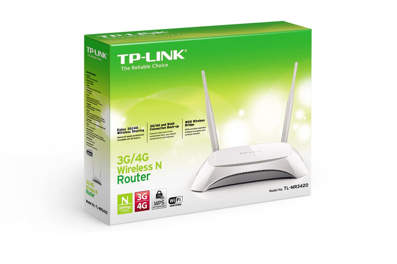TP-LINK TL-MR3420 wireless router Single-band (2.4 GHz) Fast Ethernet Black,White