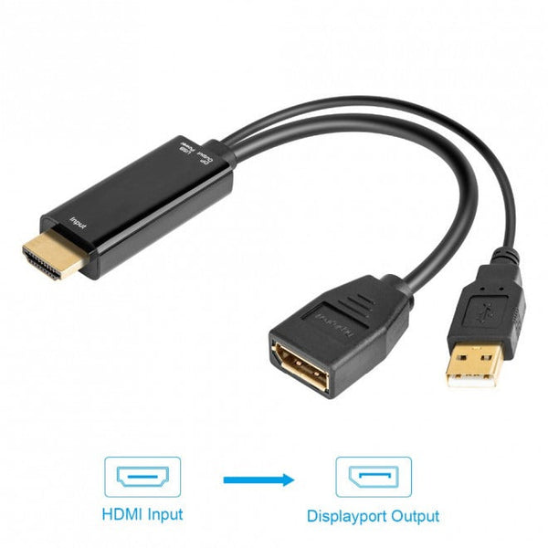 Simplecom DA206 4K HDMI to DisplayPort Active Adapter, USB Powered
