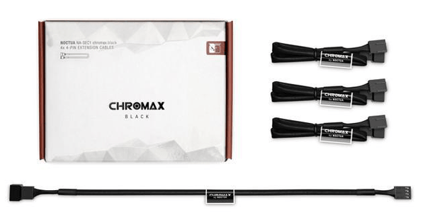 Noctua Black NA-SEC1 Chromax.Black 30cm 4Pin PWM Power Extension Cables (4 Pack)