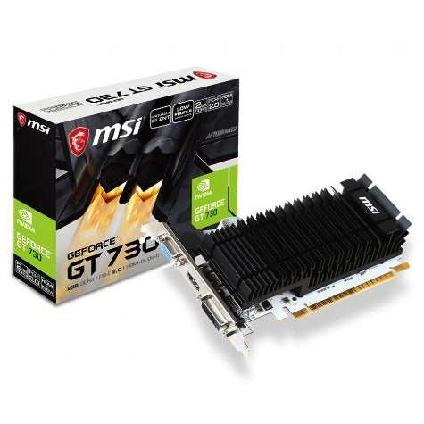 MSI GT730 2GB 2GD3HLP LOW PROFILE GRAPHIC CARD, DDR3, 64BIT, HDMI, VGA, DVI