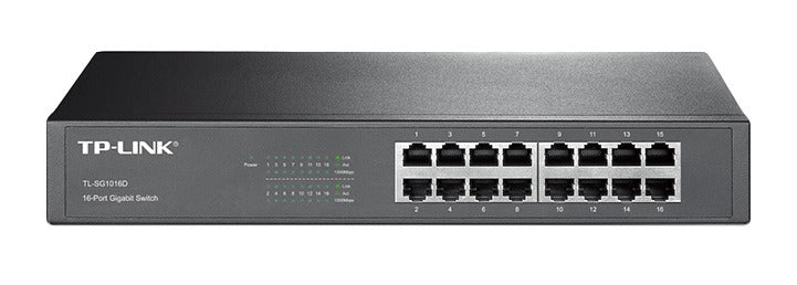 TP-LINK TL-SG1016D 16-Port Gigabit Desktop/Rackmount Switch Unmanaged Gigabit Ethernet (10/100/1000)