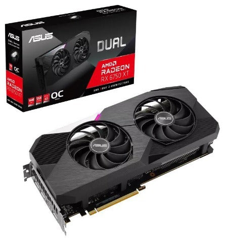 ASUS Radeon DUAL-RX6750XT-O12G Graphics Card. OC Edition 12GB GDDR6, 2618MHz Boost