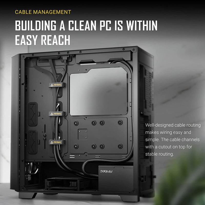 Antec P20CE E-ATX supports Dual CPU MB up to 300m, Mesh Front, Air Filter, 3x PWM Fans, 4x HDD, 4 in 1 Splitter Fan Cable, Solid Side Panel, Gaming Office and Corporate Case