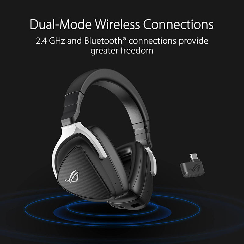 Asus ROG DELTA S WIRELESS Lightweight Wireless Gaming Headset. 2.4GHz/Bluetooth
