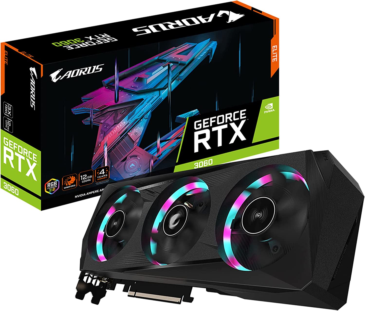 Gigabyte AORUS GeForce RTX 3060 ELITE 12G (rev. 1.0) NVIDIA 12 GB GDDR6