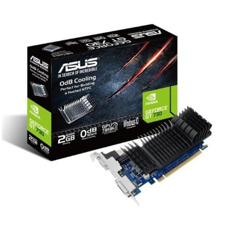 ASUS GT730 2GB GDDR5 Low Profile Graphics Card, PCI-E 2.0, HDMI 1.4a, DVI-D, VGA, Passive Cooling