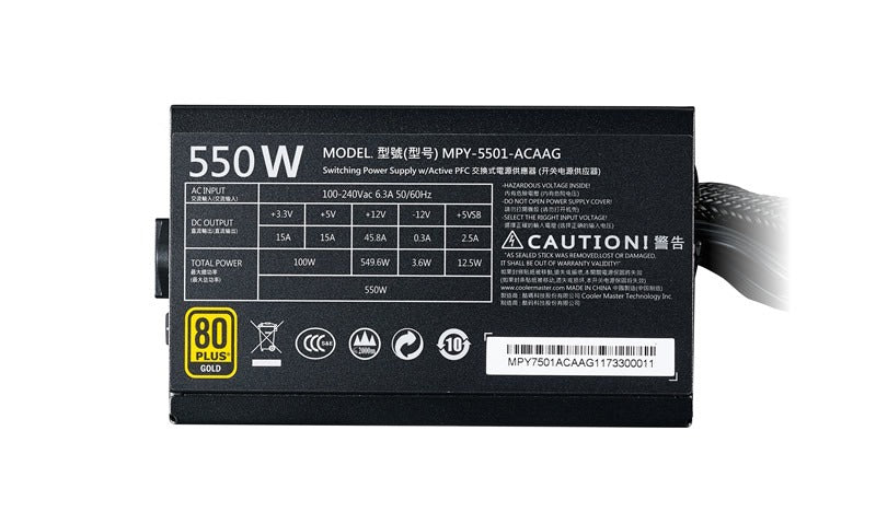 Cooler Master MWE 550W Gold Fixed 80 PLUS Gold Power Supply