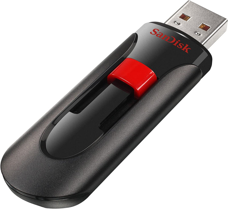 WESTERN DIGITAL SANDISK CRUZER GLIDE 3.0 USB FLASH DRIVE CZ600 64GB USB3.0 BLACK WITH RED SLIDER RETRACTABLE DESIGN 5Y
