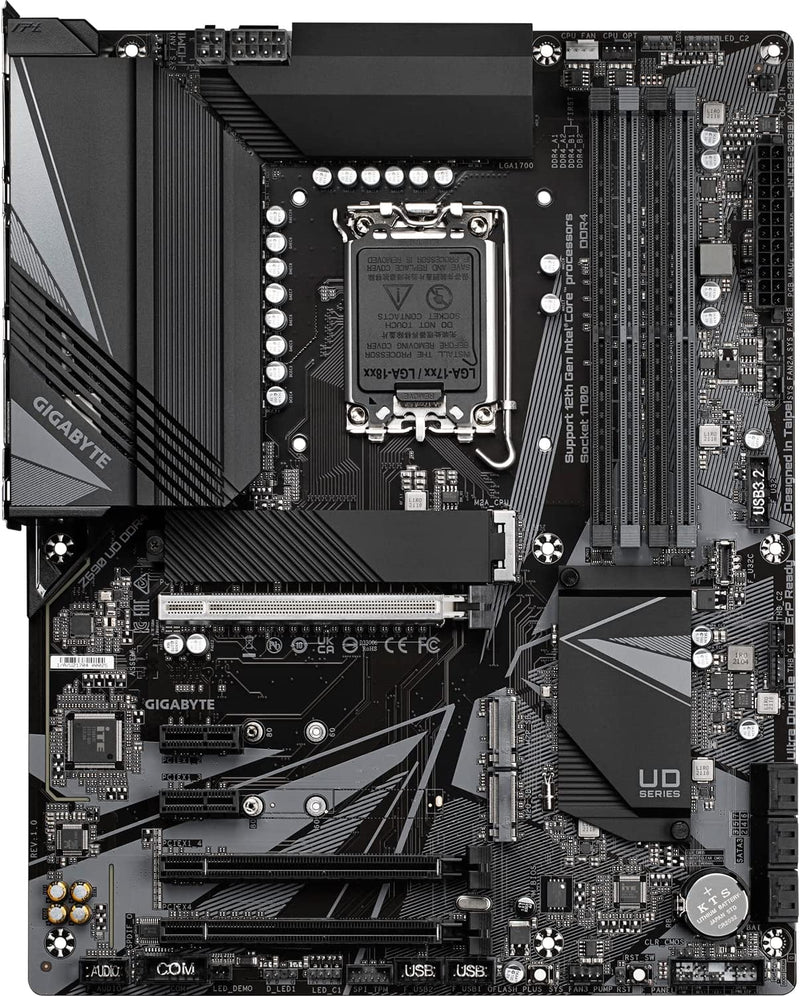 Gigabyte Z690 UD AX DDR4 V2 Intel LGA 1700 ATX Motherboard, 4x DDR4 ~128GB, 3x PCI-E x16, 2x PCI-E x1, 3x M.2, 6x SATA3, 1x USB-C, 5x USB 3.2, 4x USB