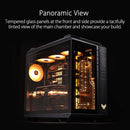 Asus GT502 TUF GAMING CASE WHT TG GT502 Tuf Gaming Case White Edition MID Tower ATX Case Tempered Glass Panel Support 360mm Cooler supports ATX PSUs up to 200mm. graphics card up to 400mm