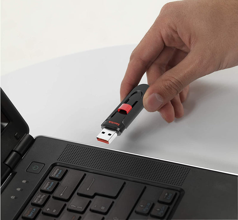 WESTERN DIGITAL SANDISK CRUZER GLIDE 3.0 USB FLASH DRIVE CZ600 64GB USB3.0 BLACK WITH RED SLIDER RETRACTABLE DESIGN 5Y