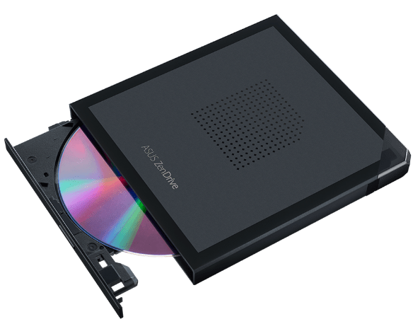 ASUS ZenDrive (SDRW-08V1M-U) V1M external DVD drive and writer with built-in cable-storage design, USB-C® interface, compatible with Windows 11 and macOS, M-DISC support, comprehensive backup solutions included