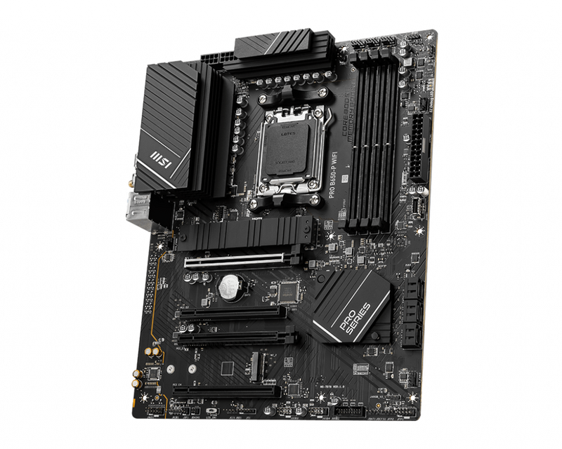 MSI PRO B650-P WIFI AMD AM5 ATX Motherboard, 4x DDR5 ~128GB, 1x PCI-E x16, 2x M.2, 6x SATA, 8x USB 3.2, 1x USB Type C