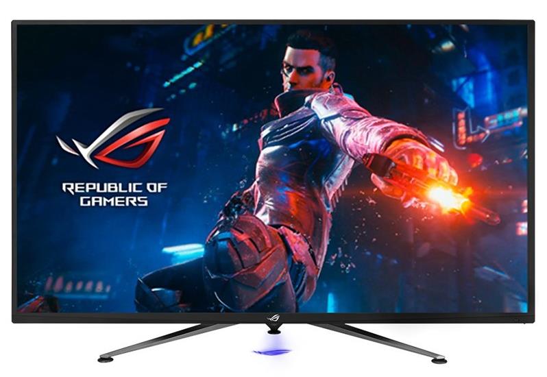 ASUS PG43UQ 43inch ROG Swift 4K UHD G-Sync VA Gaming Monitor, 3840x2160, HDR 1000, 1ms, 144Hz, 4000:1 Contrast, 1000nits, 16:9, 2x HDMI2.0, 2x DisplayPort1.4, 2x USB3.0, Speakers, VESA, Tilt, Flicker free, Low Blue Light, G-SYNC Compatible, 125% sRGB, PBP