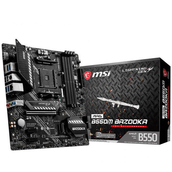 MSI MAG B550M mATX BAZOOKA Motherboard, PCIe 4.0 DDR4 M.2 HDMI DP