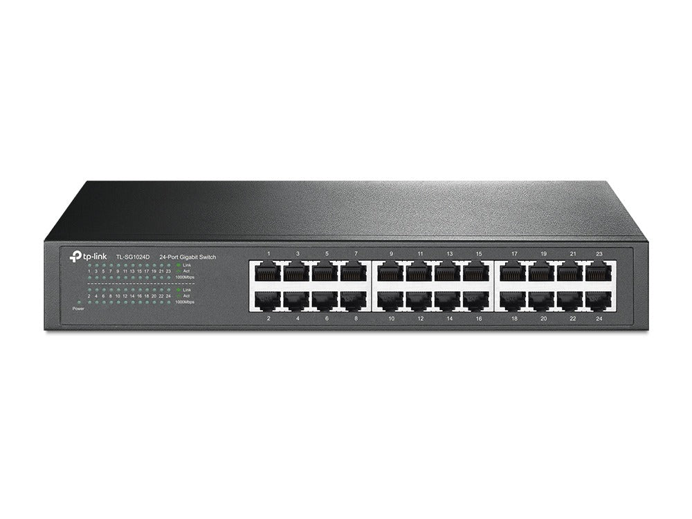 TP-LINK TL-SG1024D 24-Port Gigabit Desktop/Rackmount Switch Unmanaged Gigabit Ethernet (10/100/1000) Grey