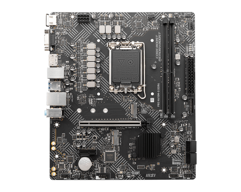 MSI PRO H610M-G WIFI DDR4 Intel LGA 1700 M-ATX 64GB 1x PCI-E x16, 1x PCI-E x1, 1x M.2, 4x SATA, 4x USB 2.0, 2x USB 3.2