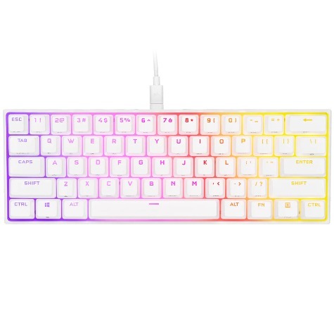 Corsair K65 White RGB Mini Compact Mechanical Gaming Keyboard, Cherry MX Speed