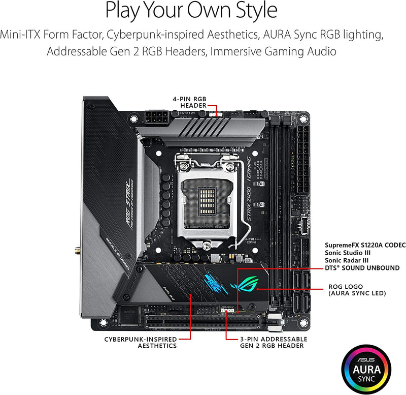 ASUS ROG Strix Z490-I mITX Gaming Motherboard Intel LGA 1200 ROG STRIX Z490-I GAMING