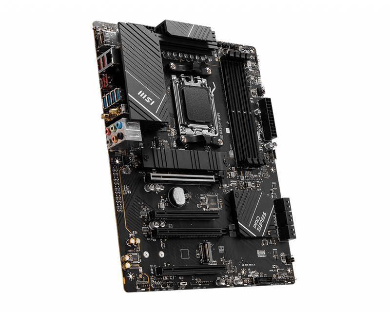 MSI PRO B650-P WIFI AMD AM5 ATX Motherboard, 4x DDR5 ~128GB, 1x PCI-E x16, 2x M.2, 6x SATA, 8x USB 3.2, 1x USB Type C