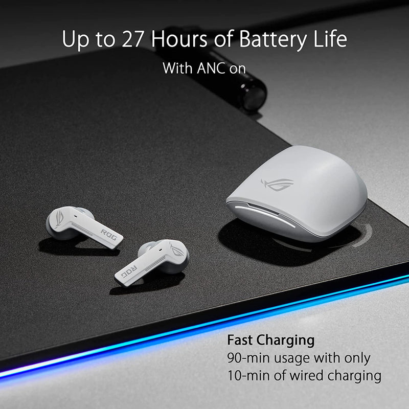 Asus ROG CETRA TRUE WIRELESS/WHITE Wireless Gaming Headphones With Low-latency Wireless connection. White
