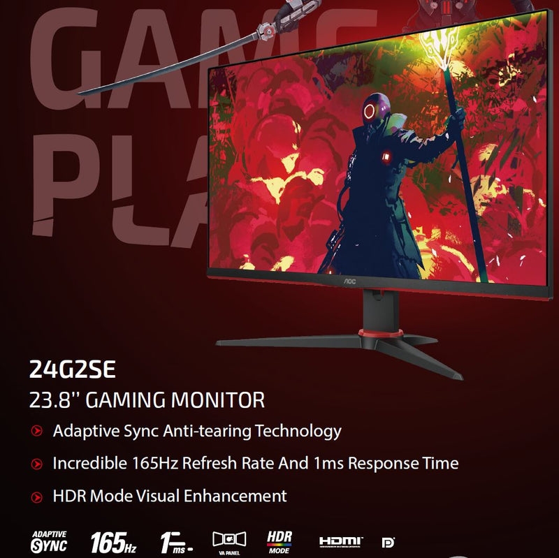 AOC 24G2SP 23.8" IPS FHD Adaptive Sync 1ms 165Hz Gaming Monitor