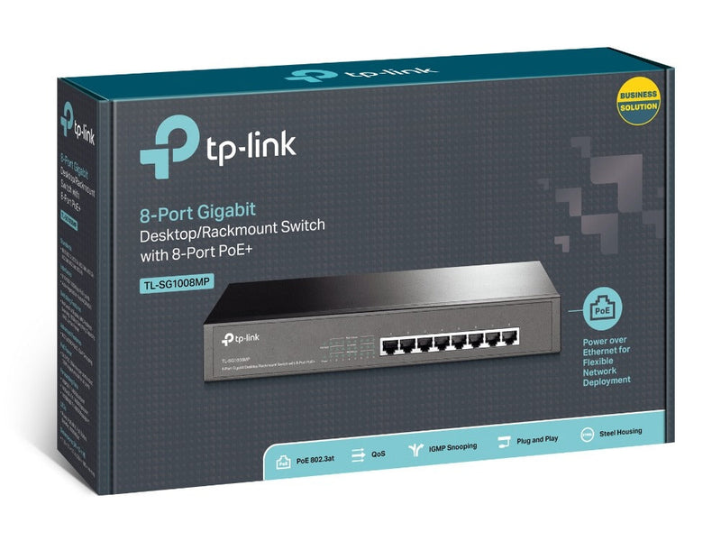 TP-LINK 8 Port Gigabit PoE Switch Unmanaged Gigabit Ethernet (10/100/1000) Black Power over Ethernet (PoE)