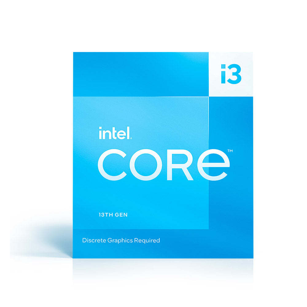 Intel BX8071513100F 13th Gen Core i3 13100F CPU. 4 cores 8 threads, 12M Cache, up to 4.50 GHz.