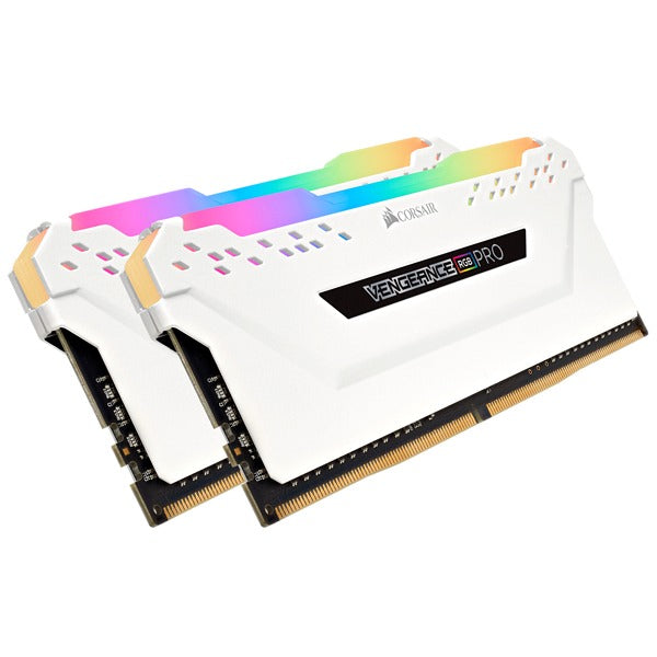 Corsair Vengeance RGB PRO 16GB (2x8GB) 3200MHz DDR4 DRAM Memory White Desktop Gaming Memory CMW16GX4M2C3200C16W