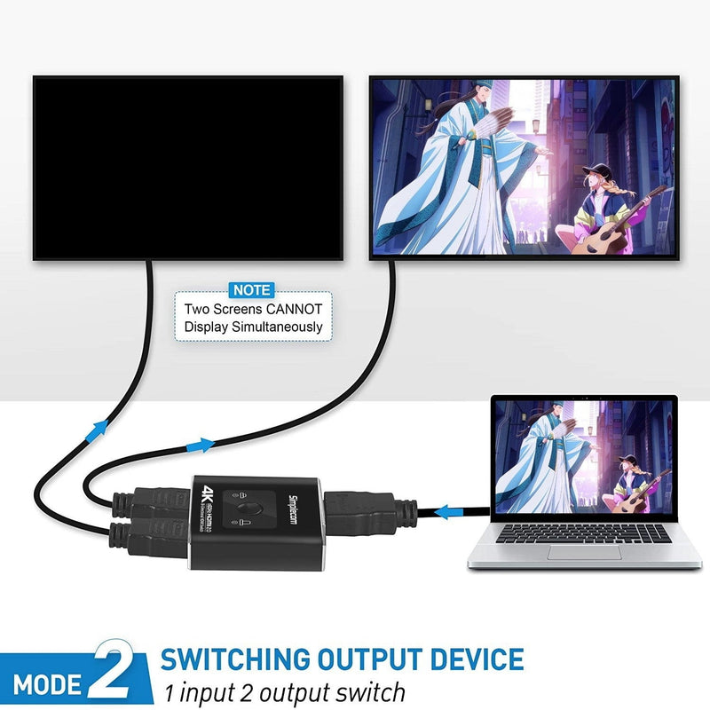 Simplecom CM302 Bi-Directional 2 Way HDMI 2.0 Switch Selector 4K@60Hz HDCP 2.2