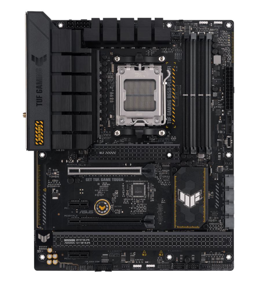 ASUS TUF GAMING B650-PLUS WIFI (AM5) ATX Motherboard 4x DDR5 128GB, 1 x PCIe 4.0 x16, 3 x M.2, 4 x SATA,Wi-Fi 6,Realtek 2.5Gb Ethernet