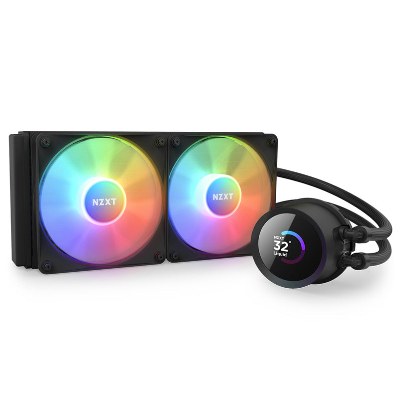 Kraken 240 RGB - 240mm AIO liquid cooler w/ 1.54in. Display, RGB Controller and RGB Fans (Black)