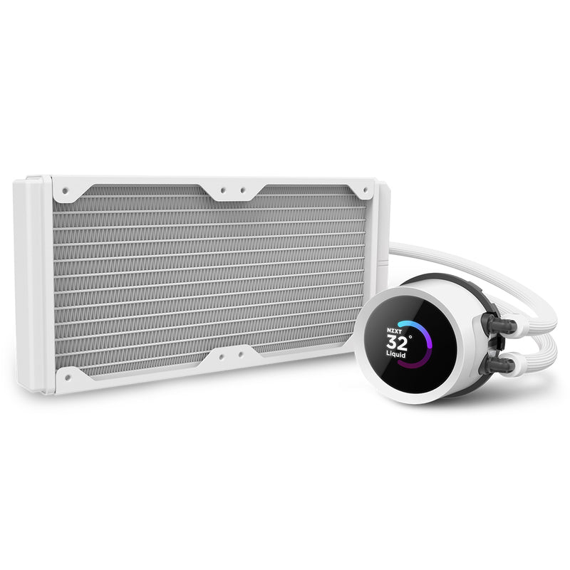 Kraken 240 RGB - 240mm AIO liquid cooler w/ 1.54in. Display, RGB Controller and RGB Fans (White)