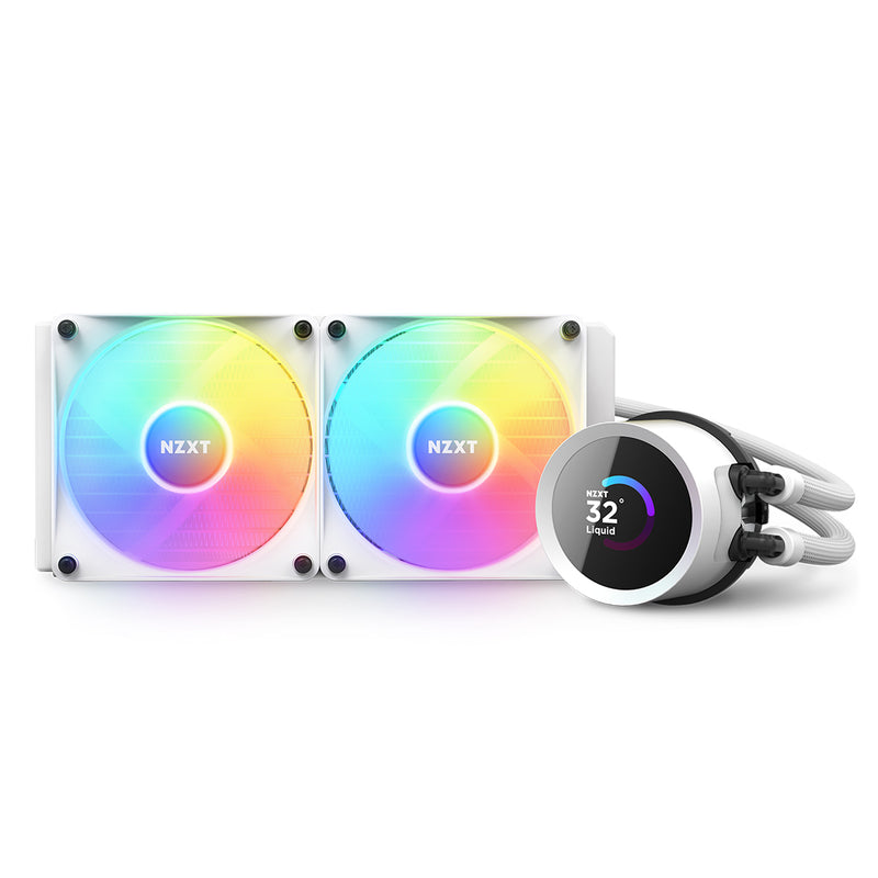 Kraken 240 RGB - 240mm AIO liquid cooler w/ 1.54in. Display, RGB Controller and RGB Fans (White)