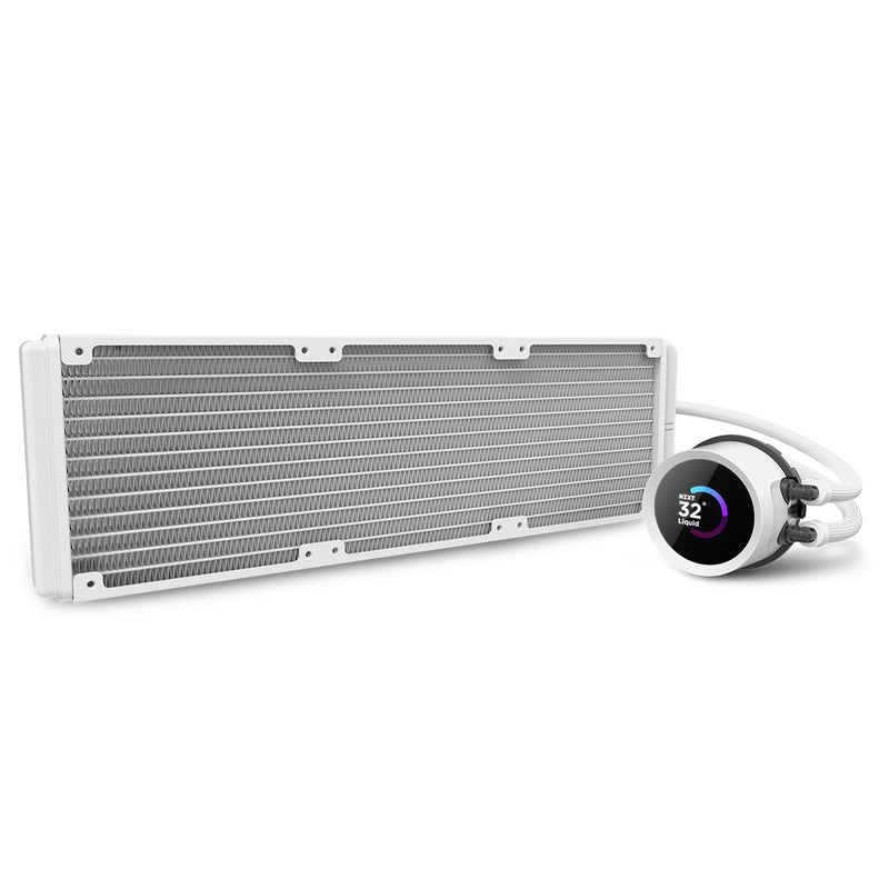 Kraken 360 RGB - 360mm AIO liquid cooler w/ 1.54in. Display, RGB Controller and RGB Fans (White)