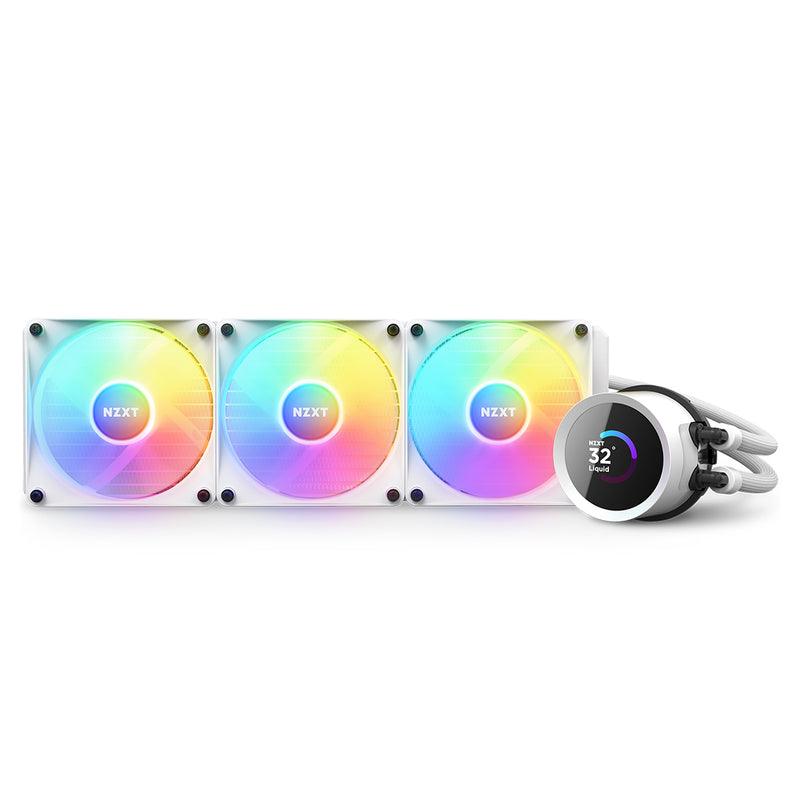 Kraken 360 RGB - 360mm AIO liquid cooler w/ 1.54in. Display, RGB Controller and RGB Fans (White)
