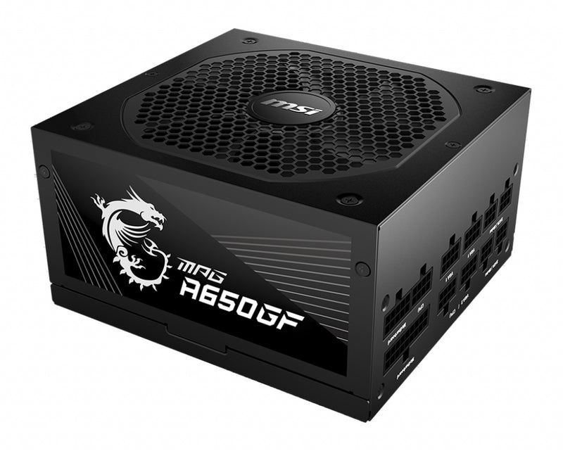 MSI MPG A650GF UK PSU '650W, 80 Plus Gold certified, Fully Modular, 100% Japanese Capacitor, Flat Cables, ATX Power Supply Unit, UK Powercord, Black, Support Latest GPU'