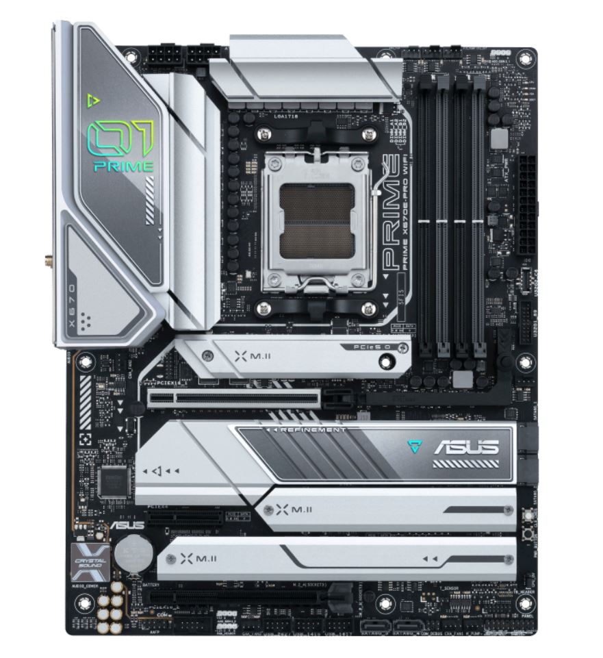 ASUS PRIME X670E-PRO WIFI-CSM (AM5) ATX Motherboard 4x DDR5 128GB, 1 x PCIe 5.0 x16 slot,4 x M.2 slots,4 x SATA,Wi-Fi 6E 1 x HDMI.1 x DP