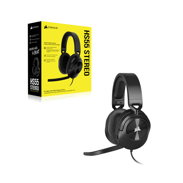 Corsair HS55 STEREO Headset Wired Head-band Gaming Carbon