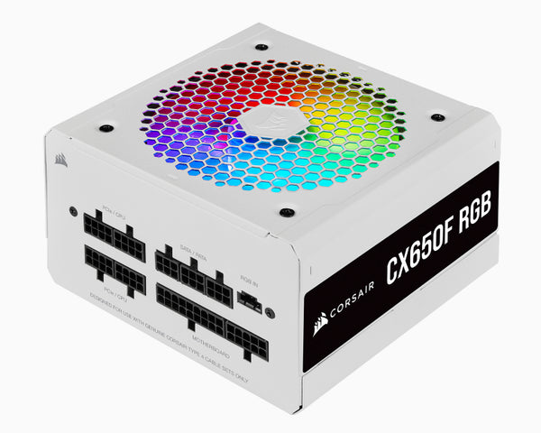 Corsair CX650F RGB power supply unit 650 W 24-pin ATX ATX White