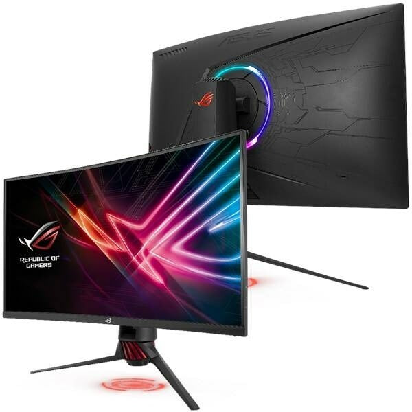 ASUS XG32VQR 31.5inch ROG Strix Curved Gaming Monitor, 2560x1440, 4ms GtG, 144Hz, FreeSync, DisplayHDR™ 400, 1800R Curve, 3000:1 Contrast, 2x HDMI, DisplayPort, USB Hub, Tilt, Swivel, Height Adjust, VESA, Aura Lighting