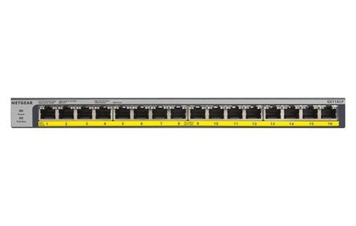 NETGEAR ProSAFE GS116PP POE+ Gigabit Switch, 16 Port POE+ Switch, 183W POE Budget, Fanless Design