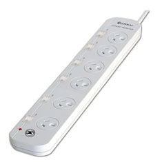 Sansai (PAD-661SW) 6-Way Power Board with Individual Switches and Surge Protection