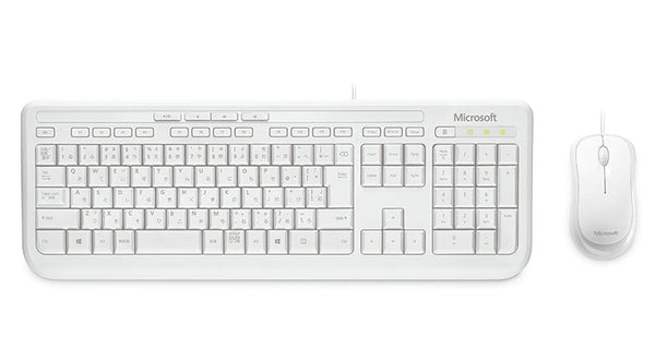 Microsoft (APB-00022) Wired Desktop 600 Series USB Keyboard and Mouse Combo, White