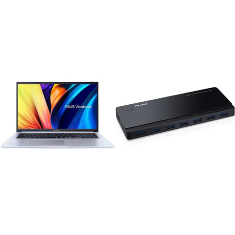 ASUS BUNDLE ASUS VIVOBOOK i7-1255U, 17" HD, 512GB SSD, 8GB WITH TPLINK 7PORT HUB