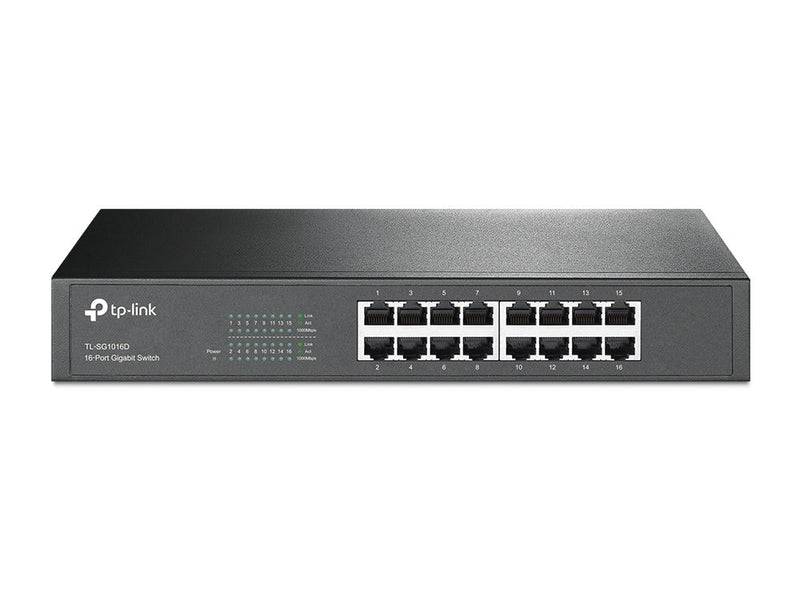 TP-LINK TL-SG1016D 16-Port Gigabit Desktop/Rackmount Switch Unmanaged Gigabit Ethernet (10/100/1000)