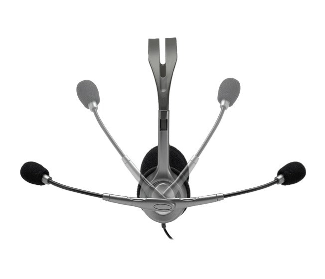 Logitech H110 Binaural Headset, Black & Silver