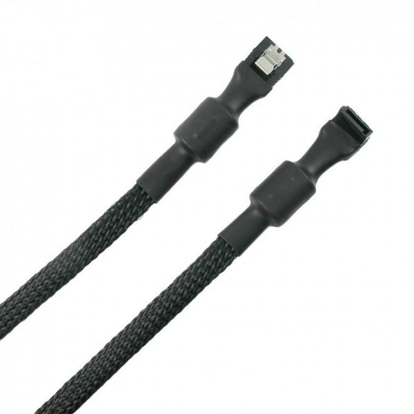Simplecom CA110L 0.5M Premium SATA 3 III 3.0 HDD SSD Data Cable Sleeved Filtration Lead Clip Angle